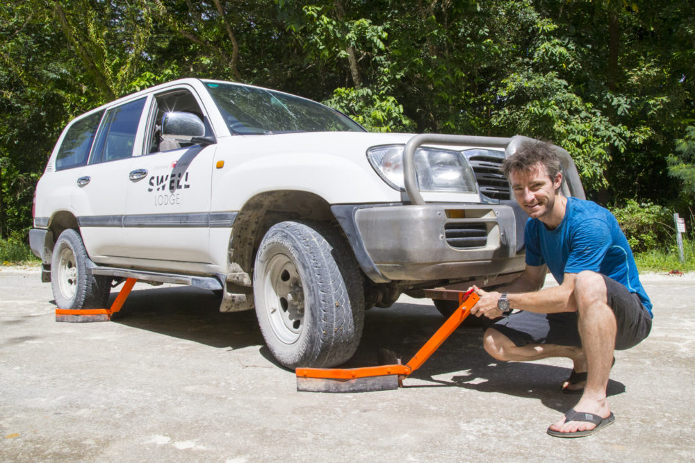 Chris Bray and crab safe vehicle attachment for 4WD Christmas Island red crabs