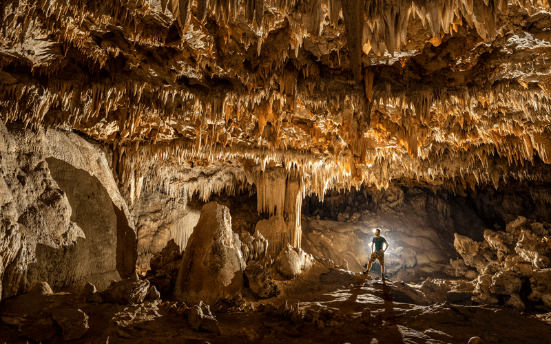 Amazing limestone caves on the island