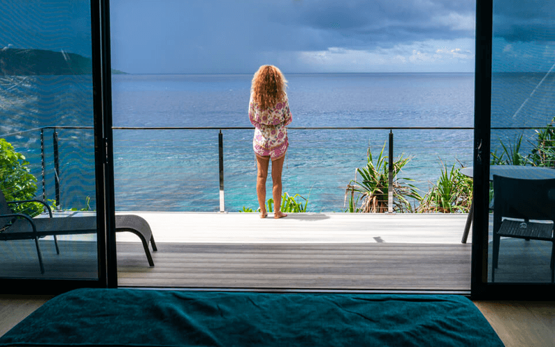 Ocean views from Swell Lodge's luxury accommodation in wet season honeymoon destinations australia