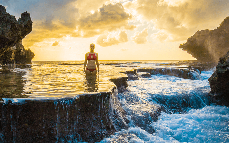 Natural rockpools near Swell Lodge, christmas Island