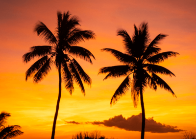 Classic tropical sunset on Christmas Island