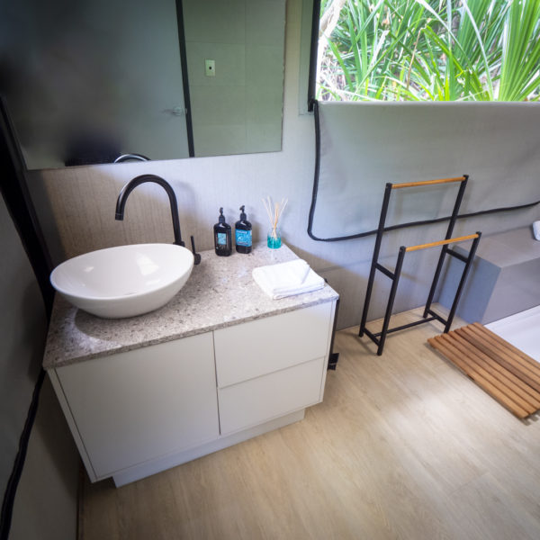 Swell Lodge Luxury Ecolodge bathroom on Christmas Island