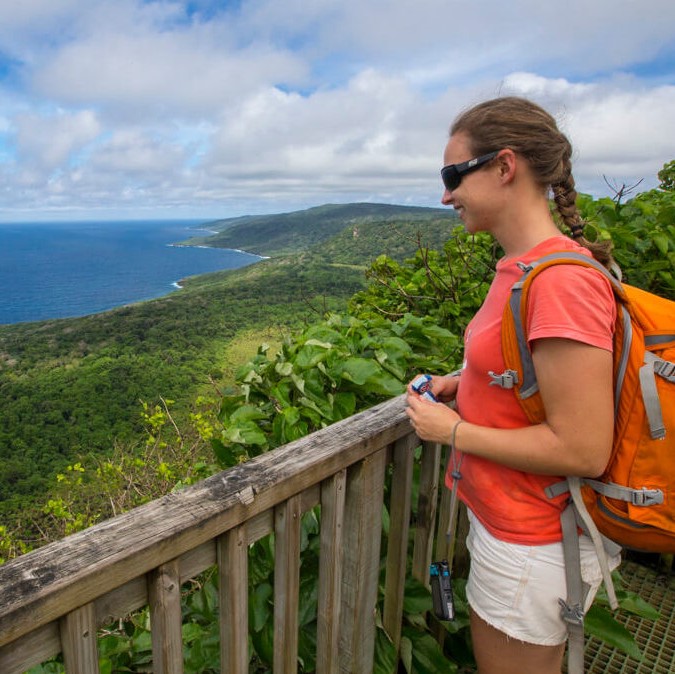 traveller overlooking ocean view of christmas island free flights to christmas island